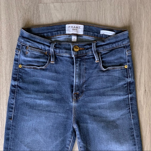 FRAME Le High Skinny Stretch Pelton Jeans Sz 25 - Picture 4 of 10